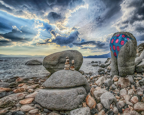 Bikini Rock Landmark, Lake Tahoe, CA/NV Metal Print