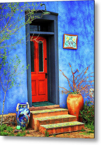 Red and Blue Metal Print