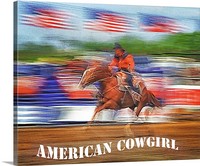 Barrel Racer, American Cowgirl Canvas