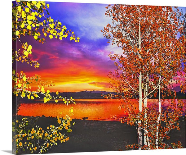 Big Lake Autumn, White Mountains, Arizona Canvas