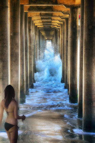 Bikini, Lifeguard and Pier, Huntington Beach, California
