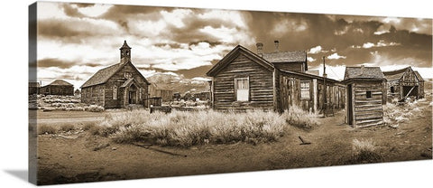 Bodie Ghost Town Sepia, Panoramic Canvas