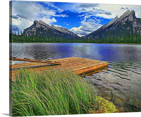 Dock of the Lake, Canadian Rocky Mountains Canvas