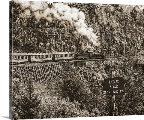 Durango-Silverton Railroad, Animas River, Colorado Canvas