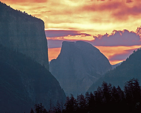 El Capitan and Half Dome Yosemite Metal Print