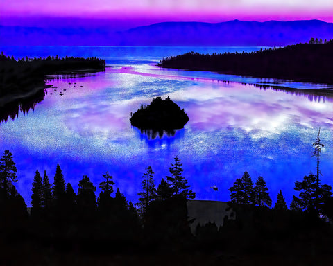 Emerald Bay Moonscape, Lake Tahoe, California Standard Art Print