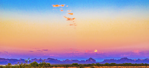 Full Moon Arizona Sky Panoramic Metal Print