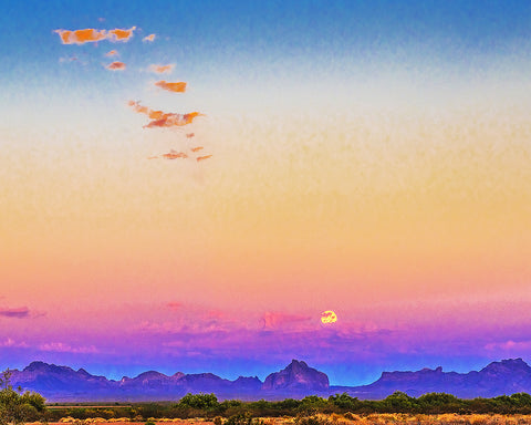 Full Moon Arizona Sky Metal Print