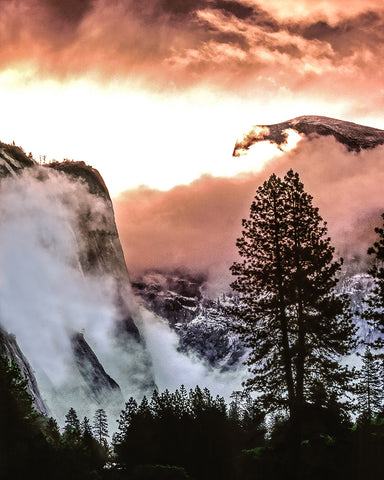 Half Dome Sunrise, and Clearing Winter Storm, Yosemite National Park, California
