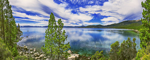 Incline Shoreline Lake Tahoe, NV Panoramic Metal Print
