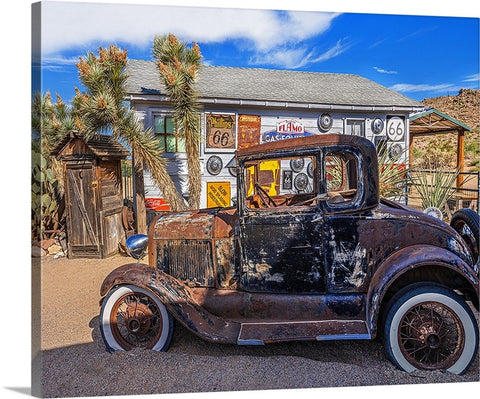 Jalopy and Outhouse, Route 66, Hackberry, AZ Canvas