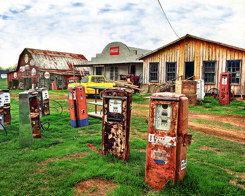 Rusty Gas Pumps, Kentucky/Tennessee Metal Print