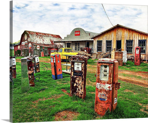 Rusty Gas Pumps, Kentucky/Tennessee Canvas