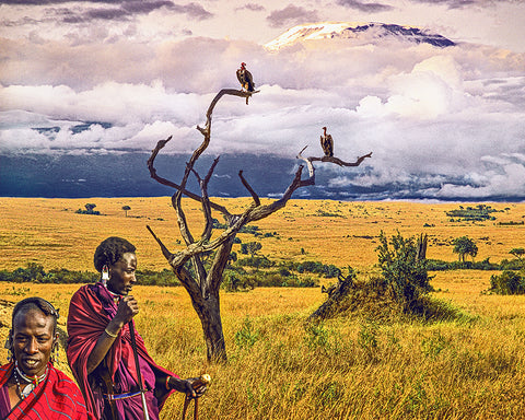 Masaii Warriors, Vultures and Mount Kilimanjaro, Tanzania