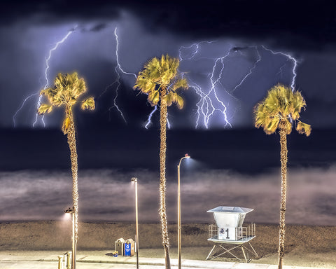 Lifeguard Tower Number 1, Electrical Storm, Oceanside Pier, California