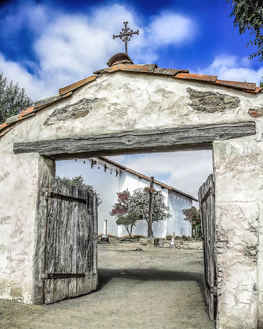 Mission San Miguel Cross and Gate, California