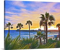 Oceanside Pier Sunset, California Canvas