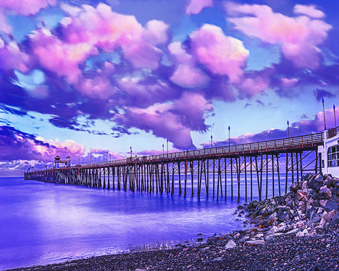 Oceanside Pier, Sunrise, Full Moon California