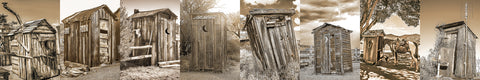 Outhouses Sepia Skinny Collection Metal Print
