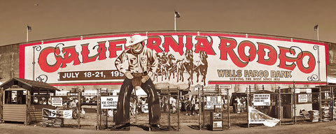 Historic Entrance Gate, California Rodeo Salinas Panoramic Metal Print