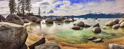 Sand Harbor Too, Lake Tahoe, Nevada Panoramic Metal Print