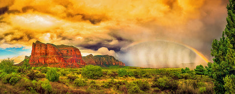 Sedona Storm, Can You Find the Wineglass? Arizona Panoramic Metal Print