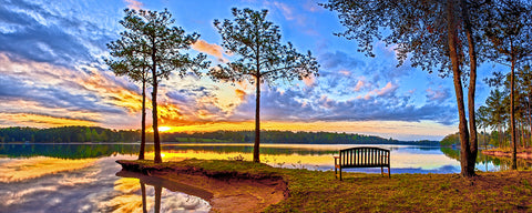 Places to Sit, Lake Keowee, South Carolina Panoramic Metal Print