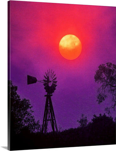 Sunset Windmill Canvas