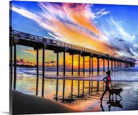Who's Walking Whom, Scripps Pier, La Jolla, California Canvas